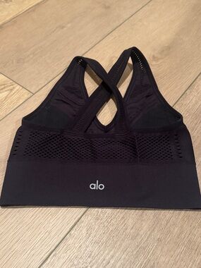 ALO Yoga Black Seamless Crossback Sports Bra
